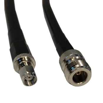 Коаксиальный кабель LMR-400, 2 м, N-female - RP-SMA-male, черный