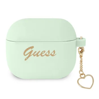 Guess Silicone Charm Heart AirPods 3 maciņš, zaļš