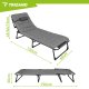 Trizand Folding Garden Lounger with Cushion, 192x68x28 cm, Grey