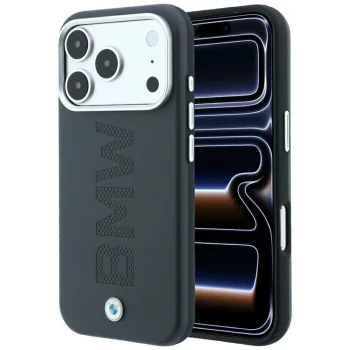 Чехол BMW Sign Centered Deboss MagSafe для iPhone 17 Pro / 18 Pro, серый