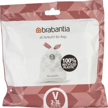Brabantia PerfectFit Code V atkritumu maisi 3 l, 40 gab., balti