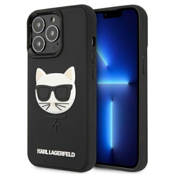 Karl Lagerfeld iPhone 13 vāciņš 3D Rubber Choupette Melns