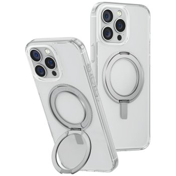 Uniq Swivix 360 grādu rotējošs statīva maciņš iPhone 16 Pro Max - Caurspīdīgs | Rotating Kickstand Phone Case...