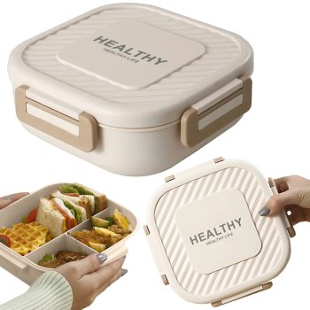 Ланч-бокс с отделениями и приборами, контейнер для еды на работу...
