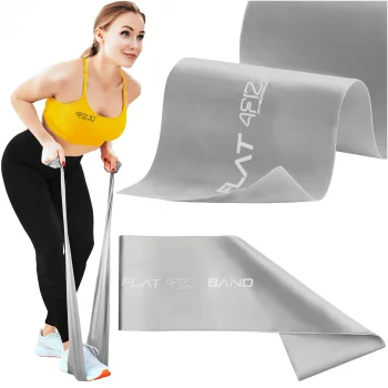 4Fizjo Flat Band rehabilitācijas pretestības gumija, 15-25 kg, sudraba