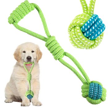 Durable Dog Rope Toy with Ball for Tugging and Chewing