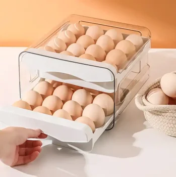 Контейнер для яиц, ящик для хранения яиц, Белый/Прозрачный | Egg...
