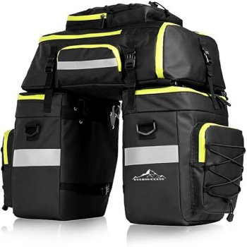 Waterproof 3-in-1 Bicycle Rack Bag and Convertible Backpack 53L
