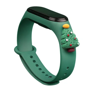 Новогодний силиконовый ремешок с елочкой для Xiaomi Mi Band 3 / 4 -...