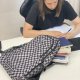 Рюкзак Kruzzel 30 л с мешком для обуви, в клетку, черный