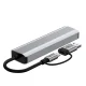 Tech-Protect HB03 5in1 USB-C un USB-A centrmezgls ar RJ45, pelēks