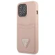 Guess Saffiano Triangle Logo Cardslot vāciņš iPhone 13 Pro, rozā