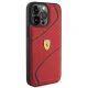 Ferrari Twist Metal Logo case for iPhone 15 Pro Max - red