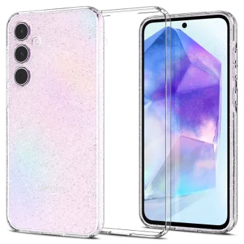 Spigen Liquid Crystal vāciņš Samsung Galaxy A55 5G - caurspīdīgs ar spīdumiem | Phone Case Cover Clear Glitter