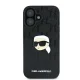 Чехол Karl Lagerfeld для iPhone 16 Monogram Karl Head Pin, черный