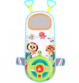 Bērnu interaktīvā stūre uz priekšējā sēdekļa automašīnai ar HOLA melodijām | Children's interactive seat