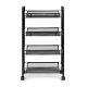 Modernhome KJZT090 Black Metal Rolling Storage Cart with 4 Shelves