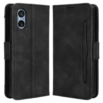 Sony Xperia 5 V PU Leather Wallet Case Cover, Black | Чехол Книжка для телефона