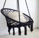 Dārza Mājas Šūpuļtīkls Šūpoles Krēsls no Pītām Virvēm, Melns | Garden Hammock Chair Swing from Braided Rope
