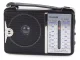Pārnēsājams retro radio uztvērējs FM AM SW, melns