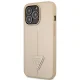 Guess Saffiano Triangle Logo vāciņš Apple iPhone 13 Pro / 13, bēšs