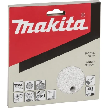 Makita slīpēšanas diski 150 mm, K40, P-37839, 10 gab.