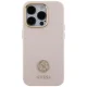 Чехол Guess Silicone Logo Strass 4G для iPhone 15 Pro - светло-розовый