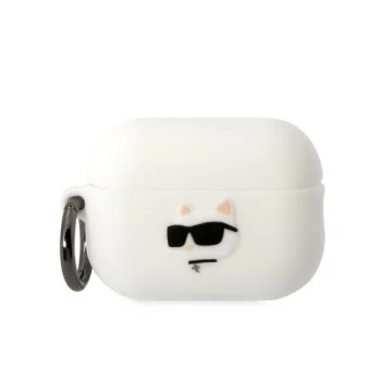 Чехол Karl Lagerfeld для AirPods Pro 2 Silicone Choupette Head 3D, белый