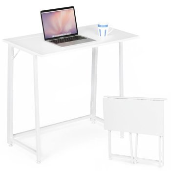 Saliekamais datorgalds 80x45 cm klēpjdatora galds ModernHome, balts
