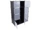 Modular Wardrobe Closet Organizer with 9 Shelves and Hanging Rail, Black