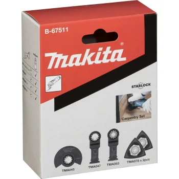 Makita B-67511 daudzfunkciju instrumentu piederumu komplekts galdniecībai, Starlock, 5 gab.