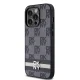 DKNY iPhone 14 Pro Case Leather Checkered Mono Pattern, Black