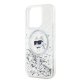Чехол Karl Lagerfeld Liquid Glitter Choupette Head MagSafe для iPhone 14 Pro / 15 Pro, Прозрачный