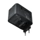 Дорожный адаптер Acefast Z8 GaN 45W с розеткой AC 2500W, 3x USB-C, 2x USB-A, черный