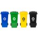 Multistore 4x120L Waste Bin Set, Blue/Green/Yellow/Black