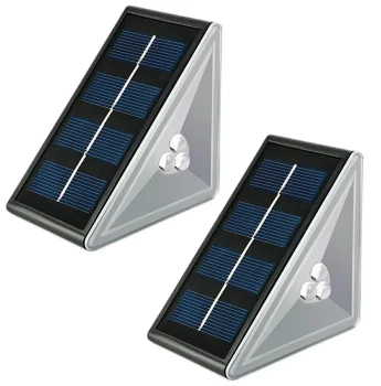 Solar LED Stair Lights ZD148A, 2-Pack, Black