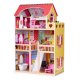 Koka leļļu māja ECOTOYS ar mēbelēm 3 stāvu 90cm