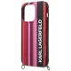 Karl Lagerfeld Color Stripes Strap vāciņš iPhone 14 Pro Max - Rozā