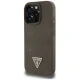 Guess Grained Hot Stamp Peony Triangle Logo MagSafe iPhone 16 Pro Max Case - Brown
