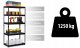 Folding Metal Rack Shelf for Home Office Warehouse, 183x90x45cm, Black