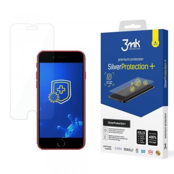 Apple iPhone SE 2022 4.7'' 3MK Silver Protect+ Antibacterial Screen Protector | Antibakteriāla Telefona Aizsargplēve