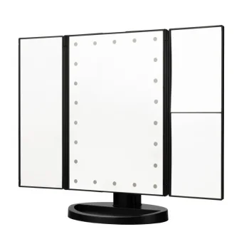 Humanas HS-ML04 kosmētikas spogulis ar LED apgaismojumu, melns