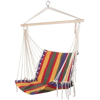 Dārza Mājas Šūpuļtīkls Šūpuļkrēsls ar Koka Rāmi, Daudzkrāsains | Brazilian Hanging Garden Swing Hammock...
