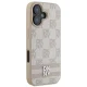 DKNY iPhone 16 vāciņš Checkered Mono Pattern & Printed Stripes, rozā