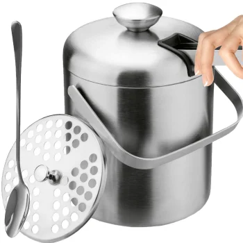 Ledus Spainis Trauks ar Vāku, Standziņām un Karoti, 1.3L | Ice Bucket with Tongs