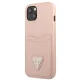 Guess Saffiano Triangle Logo Cardslot vāciņš iPhone 13 mini, rozā
