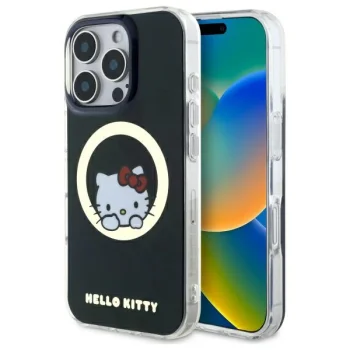 Чехол Hello Kitty для iPhone 16 Pro Max IML Sweet Kitty MagSafe, черный