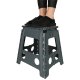 Saliekamā taburete, pakāpiens virtuvei, bērnistabai vai vannas istabai, 39 cm, Tumši pelēks | Folding Anti-slip...