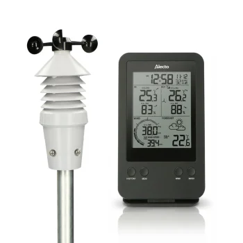 Метеостанция Alecto WS-3400 с беспроводным датчиком, 5.5" LCD, черная