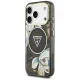 Чехол Guess IML Glitter Flowers Triangle MagSafe для iPhone 17 Pro / 18 Pro, черный